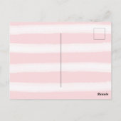 Carte Postale Fille rose rayures or Parties scintillant cils (Dos)