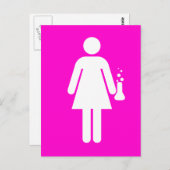 Carte Postale Fille scientifique (Devant / Derrière)