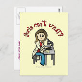 Carte Postale Fille scientifique (Devant / Derrière)