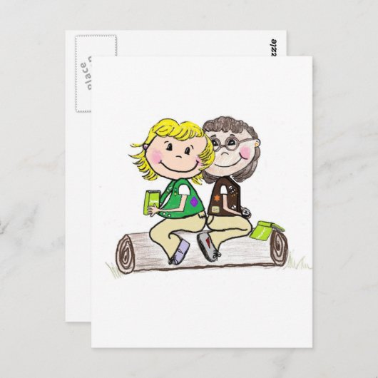 Carte Postale Fille Scout Junior Brownie Extérieur (Devant / Derrière)