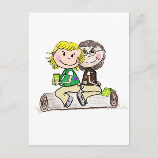 Carte Postale Fille Scout Junior Brownie Extérieur (Devant)