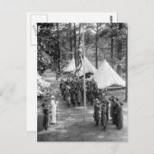 Carte Postale Fille Scoutisme Drapeau-Élevage : 1919 (Devant / Derrière)