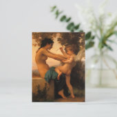 Carte Postale Fille se défendant contre la cupidité par Bouguere (Debout devant)