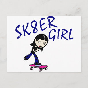 Carte Postale fille sk8er