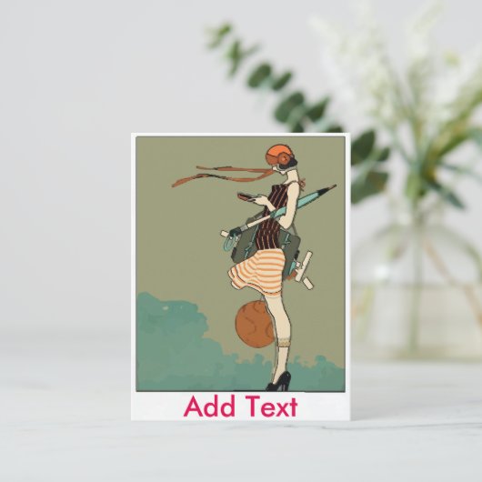 Carte Postale Fille SMS (Debout devant)