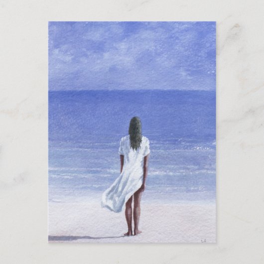 Carte Postale Fille sur la plage 1995 (Devant)