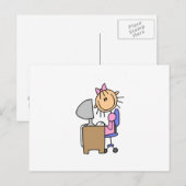 Carte Postale Fille sur ordinateur (Devant / Derrière)