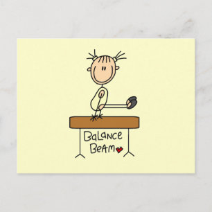 Carte Postale Fille sur poutre
