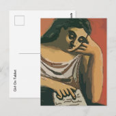 Carte Postale Fille sur tablette Abstrait 2 (Devant / Derrière)