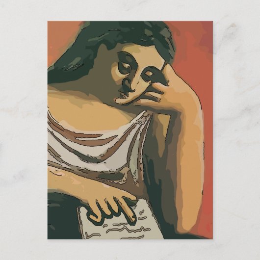 Carte Postale Fille sur tablette Abstrait 2 (Devant)
