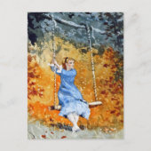 Carte Postale Fille sur une balançoire Winslow Homer (Devant)