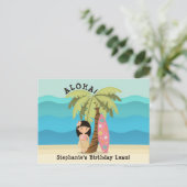 Carte Postale Fille surfeuse hawaïenne (Debout devant)