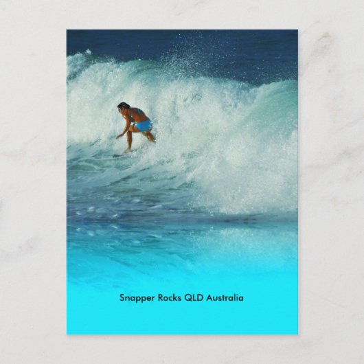 Carte postale Fille surfeuse Snapper Rocks QLD Aus (Devant)