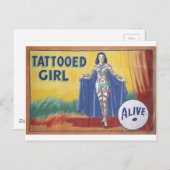 Carte Postale Fille tatouée (Devant / Derrière)