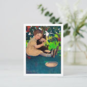 Carte Postale Fille tenant un chat noir, Jessie Willcox Smith (Debout devant)