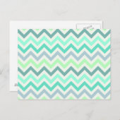 Carte Postale Fille Turquoise Monnaie Vert Chevron Aztec Pastel (Devant / Derrière)