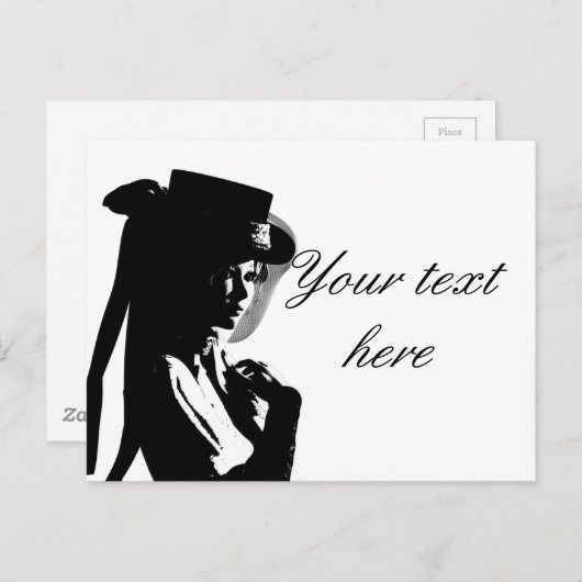 Carte Postale Fille victorienne (Devant / Derrière)