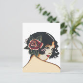 Carte Postale Fille vintage (Debout devant)