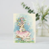 Carte Postale Fille vintage (Debout devant)