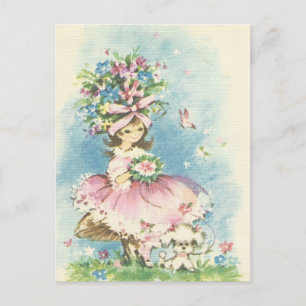 Carte Postale Fille vintage