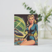 Carte Postale Fille Wi-Fi Sci Retro (Debout devant)