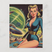 Carte Postale Fille Wi-Fi Sci Retro (Devant)