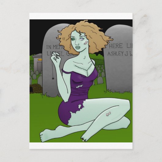 carte postale fille zombie (Devant)