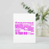 Carte Postale Filles 14e anniversaire : Rose Plus Grand 14 Ans (Debout devant)