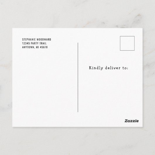 Carte Postale Filles 3e anniversaire fête rose or noir Safari (Dos)