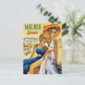 Carte Postale Filles à la plage de Malaga, Espagne (Debout devant)