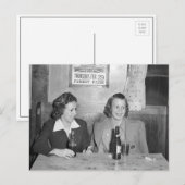 Carte Postale Filles au bar, 1940 (Devant / Derrière)