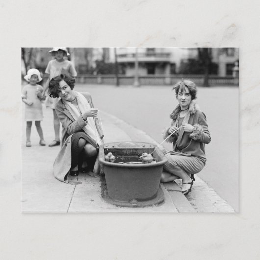 Carte Postale Filles avec des canetons, 1927 (Devant)