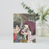 Carte Postale Filles avec des chats Impression, Affiche de valeu (Debout devant)