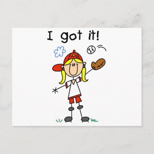 Carte Postale Filles Baseball I got It Tshirts et cadeaux (Devant)