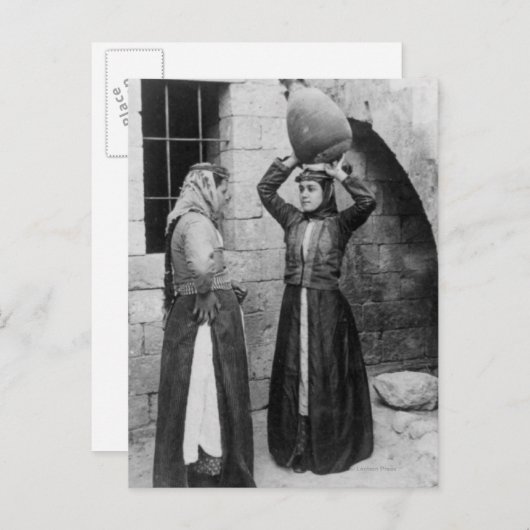 Carte Postale Filles chrétiennes à Nazareth (Devant / Derrière)