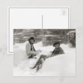 Carte Postale Filles dans la neige, 1922 (Devant / Derrière)