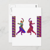 Carte Postale Filles dansantes : Danse indienne de style Bollywo (Devant / Derrière)