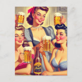 Carte Postale Filles de bière vintages (Devant)