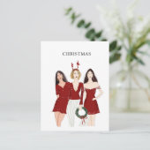 Carte Postale filles de noël, (Debout devant)