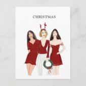 Carte Postale filles de noël, (Devant)