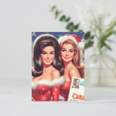 Carte Postale Filles de Noël vintage (Debout devant)