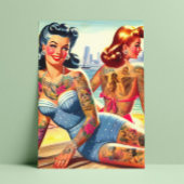 Carte Postale Filles de plage encrées