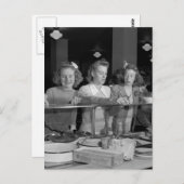 Carte Postale Filles du secondaire, années 1940 (Devant / Derrière)