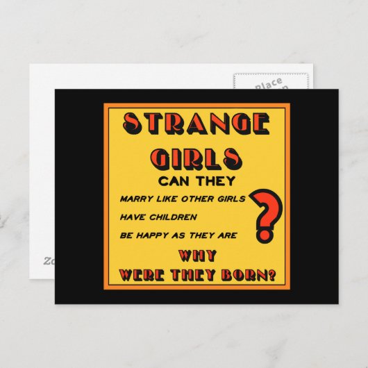 Carte postale "Filles étranges" (Devant / Derrière)