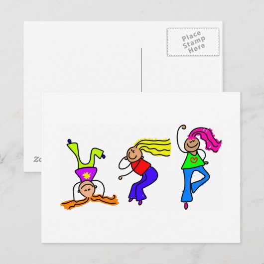 Carte Postale Filles funky (Devant / Derrière)