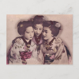 Carte Postale filles geisha japonaises, 1900