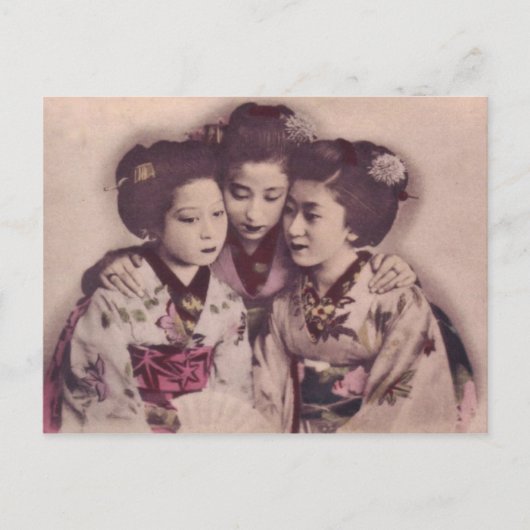 Carte Postale filles geisha japonaises, 1900 (Devant)