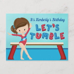 Carte Postale Filles Gymnastique Anniversaire Fêtons Tumble