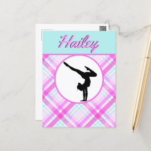 Carte Postale Filles Gymnastique Pastel Pinks et Teals