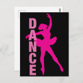 Carte Postale Filles Hot rose Ballerina Danse (Devant / Derrière)